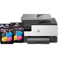 Koop HP OfficeJet Pro 9120e + 2 zwarte + 2 kleuren cartridges - 6151118084025